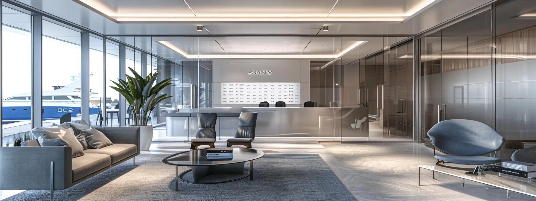 a sleek, modern office setting features a well-organized display of transparent rental pricing charts and hourly booking options for boats, all illuminated by bright overhead lighting, conveying clarity and affordability.