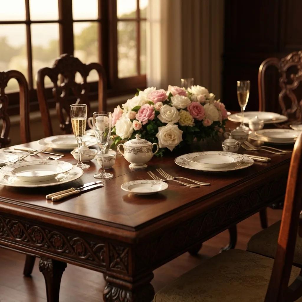 An exquisitely set dining table graces the deck of a crewed yacht, offering panoramic ocean views.